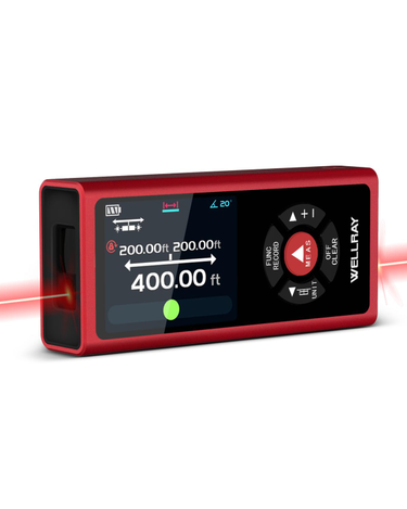WELLRAY Dual Laser Measuring Tool Laser Rangefinders Aluminum Shell 400 Ft-in Magnetic Rechargeable Digital Tape Measure With Electronic Level Bubble_voghion.com