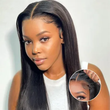 180% Remy Brazilian Layered Cut Straight Wig 16-32 Glueless Lace Front Human Hair Wig for Women Pre Plucked_voghion.com