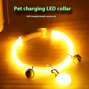 Dog Luminous Pet Walking Dog Collar Night Light Charging_voghion.com