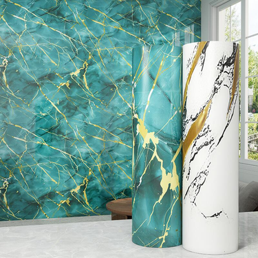 Hot Stamping Roll Self-Adhesive Marble Tile Stickers Waterproof Moisture-Proof TV Background Wall Home Decor Wallpaper_voghion.com