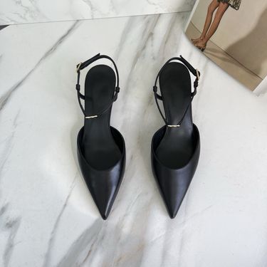 C Brand Fetal Cowhide Pointed High Sandals Fashion Closed Toe Thin Heel Back Strap Buckle Women's Shoes Comfortable_voghion.com