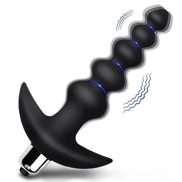 TLUDA Anal Beads Sex Toy Vibrating Butt Plug Anal Plug Vibrator For Women And Men And Beginner,Black_voghion.com