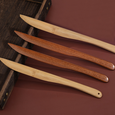 1Pcs Paper Cutter Bamboo Mahogany Rice Paper With Solid Wood Folding Knife_voghion.com
