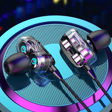 A4 Earphones Clear Sound Ergonomic Design In-Ear Dual Moving Coil In-Ear Wired Sport Earphones_voghion.com