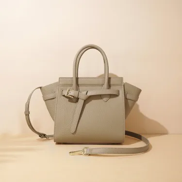 High-End Feeg Top Layer Large Capacity Solid Color Genuine Tote Wing Bag Quality Cow Leather Handbag_voghion.com