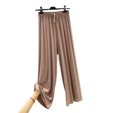 Spring/Summer Modal Loose Wide Korean Edition Nine Cent High Waist Thin Mosquito Resistant Home Leisure, Vertical_voghion.com