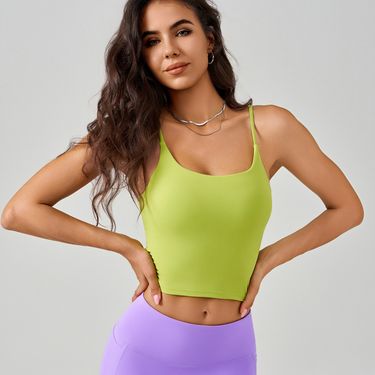 Women's Clothing Suspender Fitness Vest One Piece Shockproof Gathering Antibacterial U Shaped Beautiful Back Sports Underwear For Women_voghion.com