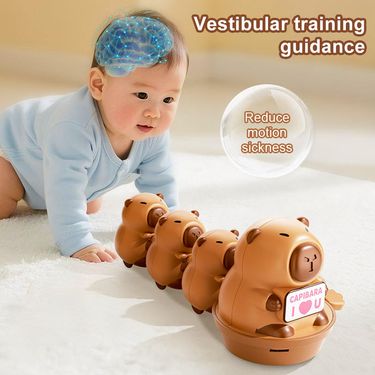 Cartoon Wind-up Toy Capybara Magnetic Trailer Adsorption Clockwork Toy Pull Chain Early Educational Artifact Toy_voghion.com