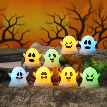 Halloween Cute Expression Ghost Light LED Candle Light Venue Layout Props Pumpkin Night Light Decoration Ornaments_voghion.com