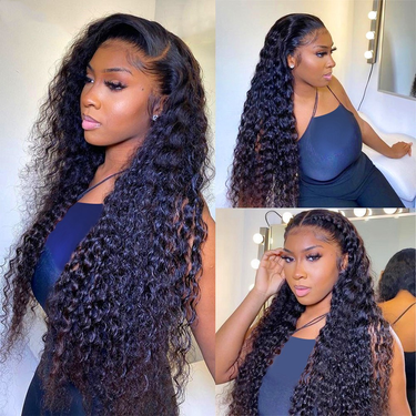 180% density Brazilian hair 13*4 pre-lace human hair small curls butterfly hair wig shape natural fashion suitable for women daily wear_voghion.com