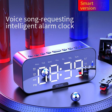 Smart Alarm Clock Speaker With Bluetooth & TF Card Playback - High-Quality Mini Speaker For Students_voghion.com