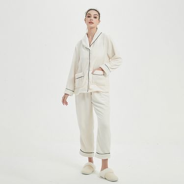 Women's loose solid color pajamas_voghion.com