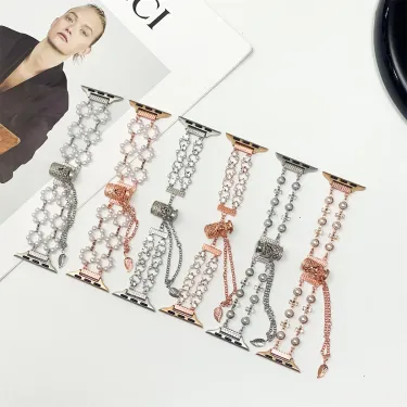 Jewelry Watchband Strap for iWatch Ultra 2 Se 9/8/7/6 Fashion Bracelet Watch Strap 42/44/45/49mm 38/40/41mm_voghion.com