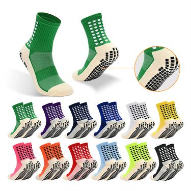 Anti Slip Men's Football Socks Mid Tube Sports Socks Professional Training Thickened Sweat Absorbent Shock Absorbing Towel Bottom Ball Socks_voghion.com