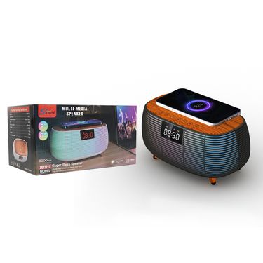 ZQS2227 Digital Electronic Clock Mobile Phone Wireless Charging Bluetooth Speaker Colorful Creative Atmosphere Night Light_voghion.com