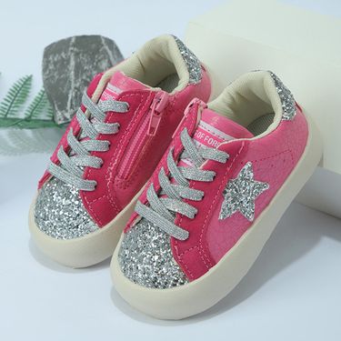 Children's board shoes stars small dirty shoes children soft sole toddler shoes children's small white shoes spring and autumn new baby Baby shoes_voghion.com