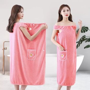 Towel Home Use, Women Wearable Wrapable, Absorbent Adult Bath Skirt, Bathrobe For Autumn And Winter, 2024 New Model_voghion.com
