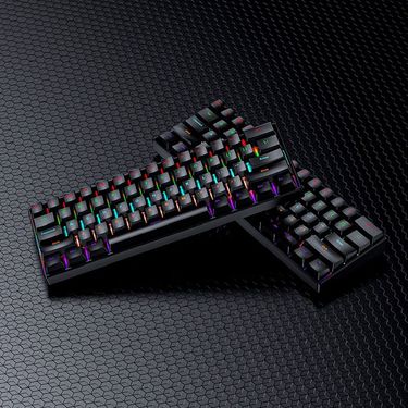 Brand New 61-Key Real Mechanical Small Blue Switch Mini Mixed Light Color Changing Luminous Minimalist Cool Portable_voghion.com