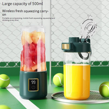 Wireless Portable Juicer Blender With 12 Blades, 500ml Glass Cup, USB Rechargeable, For Fruits & Vegetables, Baby Food, Smoothies, Travel & Home Use_voghion.com