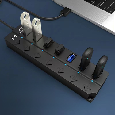 3.0 Splitter One-to-Four Expansion Port High-Speed USB Hub Multi-Port With Power Supply_voghion.com