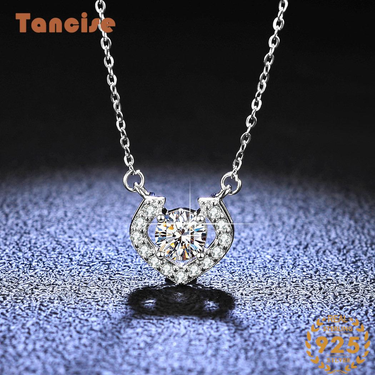 Tancise Luxury Personality Silver Moissanite Pendant Necklace Women's Classic Tide Party Gift_voghion.com