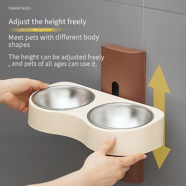 Liftable cat feeding bowl new three in one drinking water feeder cat food bowl cat rice bowl integrated feeder_voghion.com