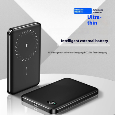 Ultra-Thin Magnetic Power Bank With Wireless Fast Charging - High Capacity Portable Battery For IPhone_voghion.com