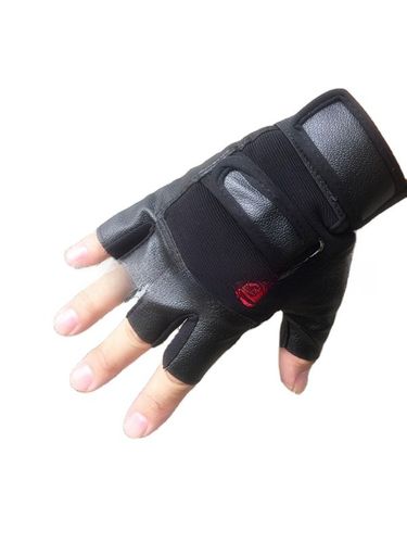 Factory spot supply R standard men's leather half finger half gloves sports fitness pu riding outdoor gloves_voghion.com