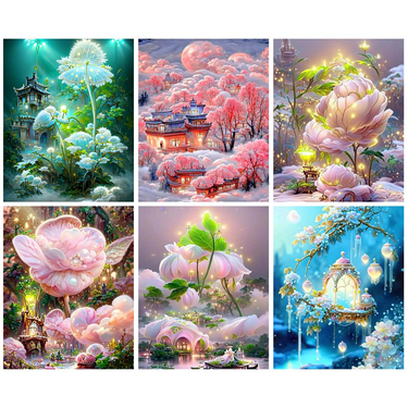 PhotoCustom 5d Diy Diamond Painting Beautiful Wind Chimes Round Diamond Embroidery Mosaic Home Decor_maomaolike.com