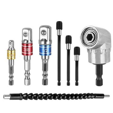 105° Right Angle Drill Attachment – Hex Shaft Bit Adapter For Tight Spaces, Converts Screwdrivers & Drills (Carbon Steel)_voghion.com
