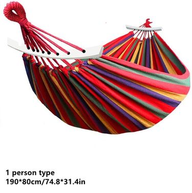 Outdoor Hammock Portable Garden Hammock Sports Home Travel Camping Swing Canvas Stripe Hang Bed Hammock Double Single People_voghion.com