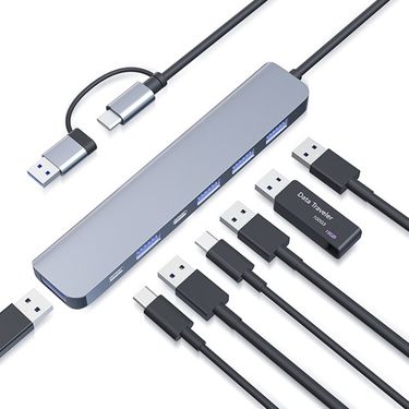 Dongle Adapter Stable Output Compatible Multifunctional Driver-free Data Transfer Multiport 7 Port Type-C To USB Docking Station Computer Accessories_voghion.com