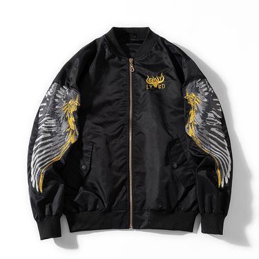 Suitable For All Seasons Men's Spring Autumn Trendy Loose Fit Stylish Embroidered Baseball Casual Couple American Style Bomber Jacket_voghion.com
