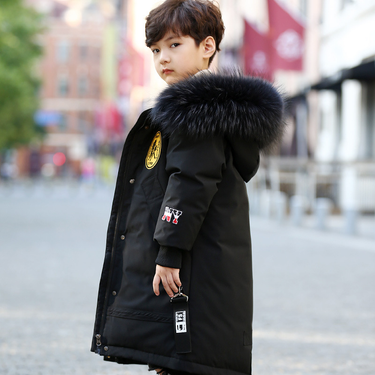 Kid's Clothing Boys' Medium And Long White Duck Down Casual Coat_voghion.com