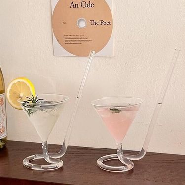 INS Creative Funny Glass Same Style As Internet Celebrity Spiral Straw Milk Cocktail High-Value Cup_voghion.com