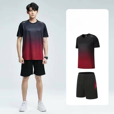 Men's Basketball Morning Running Shorts Fitness Clothes Ice Silk Short-Sleeved T-Shirt Quick-Drying Sportswear Suit _voghion.com