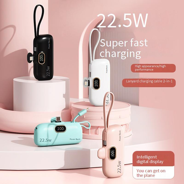 Power Bank Mini Portable Pocket Wireless Fast Charging Capsule Power Bank 5000 MAh Compact Mobile Power_voghion.com