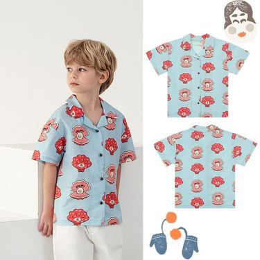 Kids’ Clothing Summer New Products Children's Casual Tops For Small And Medium Children Cartoon Shell Letters Full Print Shirt Short Sleeve T_voghion.com
