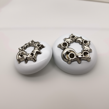 6pcs White Spray Painted Button Cufflinks, DIY Hand Sewn Products, Clothing Accessories, Can Be Used For Tops, Suits, Pants, Shirts, Dresses._voghion.com