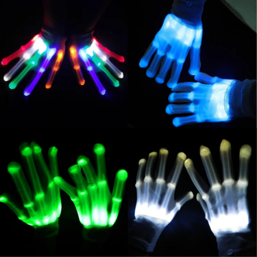 Luminous Toys New Skeleton Hand Bone LED Luminous Gloves Halloween Christmas Thanksgiving Rainbow Flash Luminous Toys_voghion.com