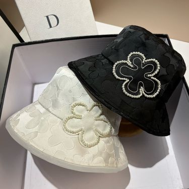 2025 Korean Version Ins Style Small Fragrance Pearl Flower Casual Fisherman Fashion Spring Summer Embroidered Jacquard_voghion.com