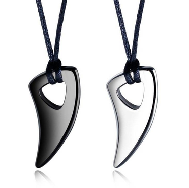 Hip hop punk Spike necklace simple personality street hipster horn pendant collar for men_ipsvogv.com