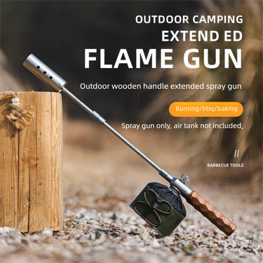 Outdoor Extended Fire Stainless Steel Spray Gun Pig Hair Burning Camping Straight Handle Handheld Detachable Igniter_voghion.com