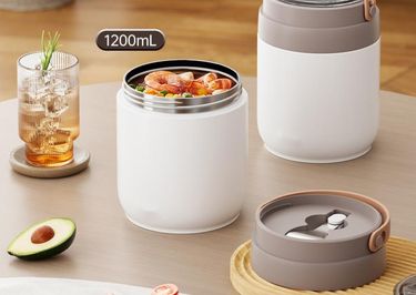 316 Stainless Steel Portable Bucket For Office Workers, Double-Layer Vacuum Insulated Lunch Box, Soup Bucket, Bento Box_voghion.com