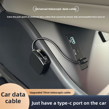 Car/Home Retractable Data Cable Round Durable Dual Head Type-C 15 IPhone 16 Android Fast Charging_voghion.com