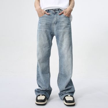 MTLCLOTHES Men's Clothing | Summer New Products European And American Basic Light Blue Micro Flared Mopping Washed Jeans_voghion.com