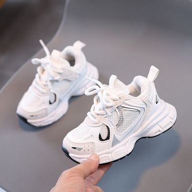 Spring and Autumn Children Sports Unisex Kids Sneakers Mesh Upper Breathable Basketball Shoes Tennis Casual Flats_voghion.com