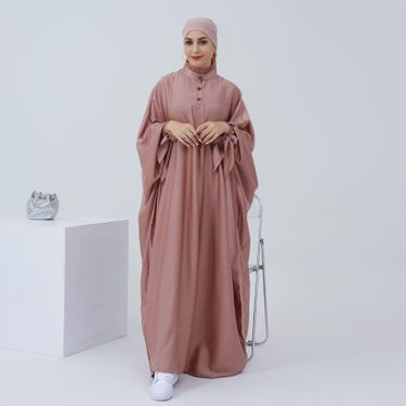 Women's Clothing Long Swing Solid Color Robe Dress_voghion.com