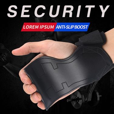 Fitness palm gloves Men's pull-up bench press dumbbell PVC wrist brace hard pull power strap Hard pull strap_voghion.com
