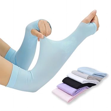 Sleeve Covers For Traveling Men And Women Silk Ice Sun Student Korean Style UV Protection Arm Sleeves_voghion.com
